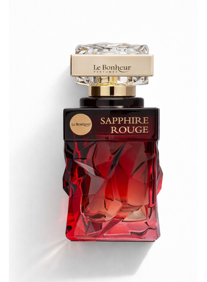 Le Bonheur Perfumes, Sapphire Rouge, Eau De Parfum, 100ml, Unisex, Luxury Oriental Woody Amber Perfume, Long Lasting Fragrance, Saffron, Passion Fruit, Rose, Leather, Patchouli, Oud, Labdanum, Amber, Vanilla, Premium Gift Perfume - Image 2